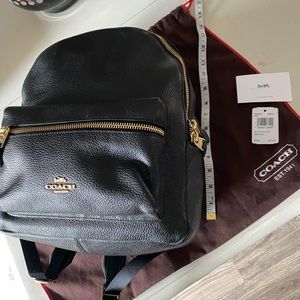 COACH MEDIUM  CHARLIE BACKPACK BLACK LEATHER